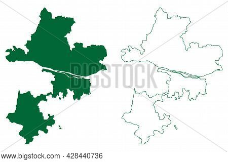 Tiruchirappalli District (tamil Nadu State, Republic Of India) Map Vector Illustration, Scribble Ske