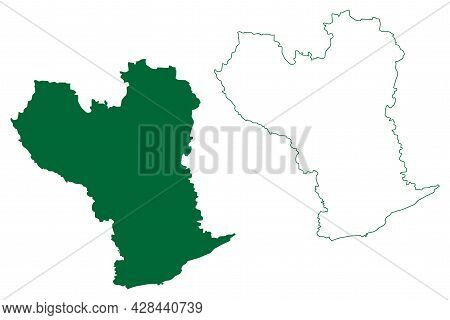 Tirunelveli District (tamil Nadu State, Republic Of India) Map Vector Illustration, Scribble Sketch 