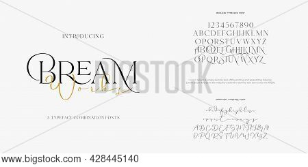 Abstract Fashion Font Alphabet. Minimal Modern Urban Fonts For Logo, Brand Etc. Typography Typeface 