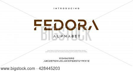 Modern Minimal Abstract Alphabet Fonts. Typography Technology, Electronic, Movie, Digital, Music, Fu