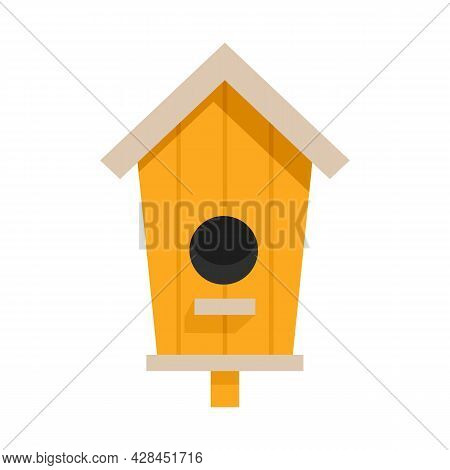 Cute Bird House Icon. Flat Illustration Of Cute Bird House Vector Icon Isolated On White Background