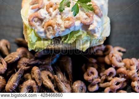 Salad With Fresh Boiled North Sea Crabs