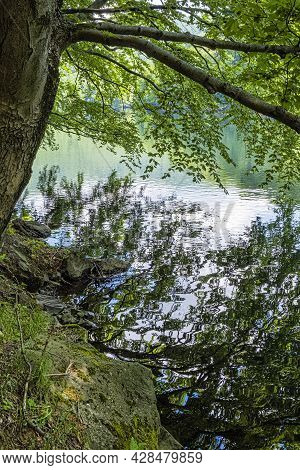 Morske Oko Lake, Vihorlat Mountains, East Slovak Republic. Seasonal Natural Scene.