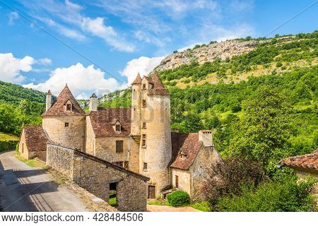 View At The Chateau De Limargue In Autoire Village In France