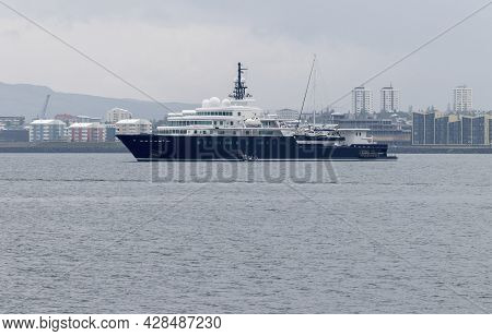 Reykjavik, Iceland - June 19th, 2021: Luxury Yacht Le Grand Bleu, Owned By Roman Abramovich, One Of 