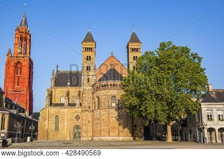 Basilica Of Saint Servatius At The Vrijthof Square In Maastricht, Netherlands