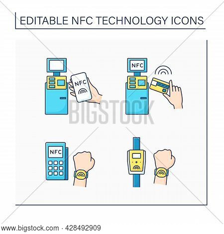Nfc Technology Color Icon. Payment System. Near Field Communication. Contactless Payment Concept. Is