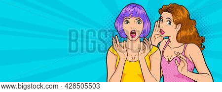 Pop Art Surprised Woman Face With Open Mouth.sexy Surprised Blonde Pop Art Woman With Wide Open Eyes