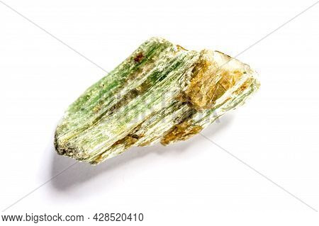 Green Quartz Gemstone Isolated On A White Background