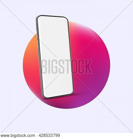 Realistic Smartphone Mockup. Device Ui Ux Mockup For Presentation Template. Cellphone Frame With Bla