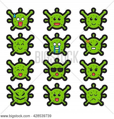 Cute Witch Character Fight Against Virus Cartoon Vector Icon Illustration. Design Isolated On White.