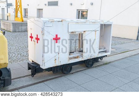 Walbrzych, Poland - June 3, 2021: Medical Wagon Of Coal Mine In Walbrzych.