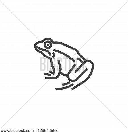 Frog Animal Line Icon. Linear Style Sign For Mobile Concept And Web Design. Tailless Frog Outline Ve