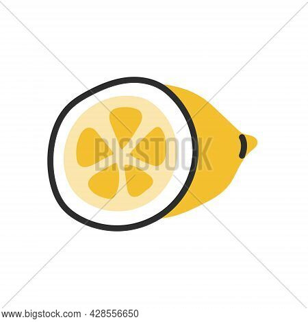 Limon. Vector Illustration In A Flat Doodle Style On A White Background.