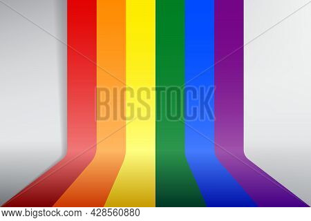 Rainbow Flag On Backgrounds With Shadow Symbol Color Of The Lgbtq Group Perspective Flag That Is Red
