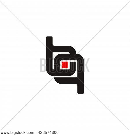 Letter Bq Connection Square Dot Geometric Design Vector