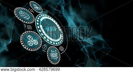 Mrp Material Requirement Planning Manufacturing Industry Business Process Automation. 3d Illustratio