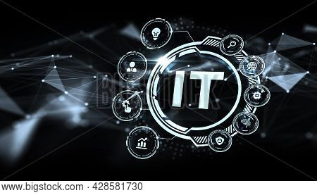 It Consultant Presenting Tag Cloud About Information Technology 3d Illustration