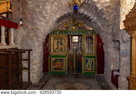 Jerusalem, Israel, July 17, 2021 : The Interior Of The Small Feodorovsky Monastery In Christian Quar