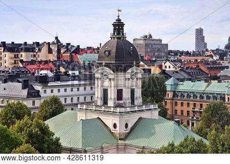 Stockholm, Sweden - City Architecture In Norrmalm District. Adolf Fredriks Church.