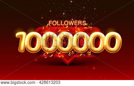 Thank You Followers Peoples, 1000k Online Social Group, Happy Banner Celebrate, Vector