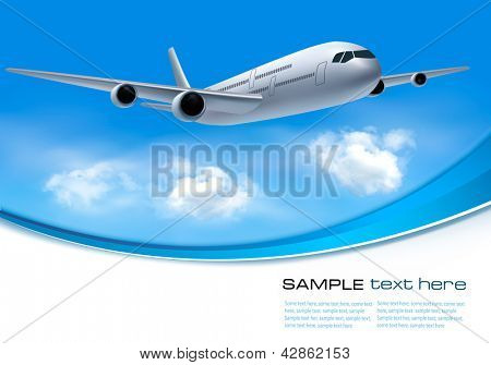 Viajar com avião e nuvens brancas