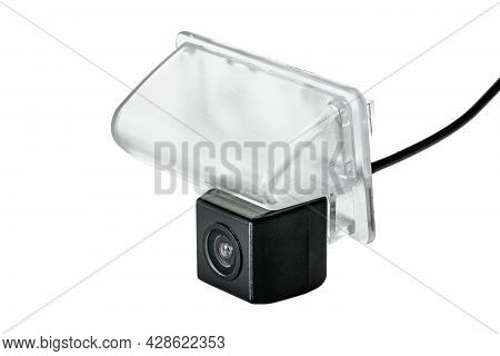 Car Rear View Camera With A Transparent Plafond On A White Background