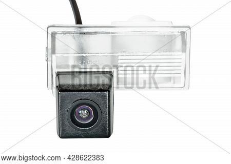 Car Rear View Camera With A Transparent Plafond On A White Background
