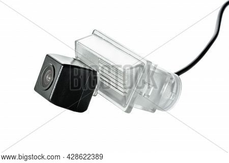 Car Rear View Camera With A Transparent Plafond On A White Background