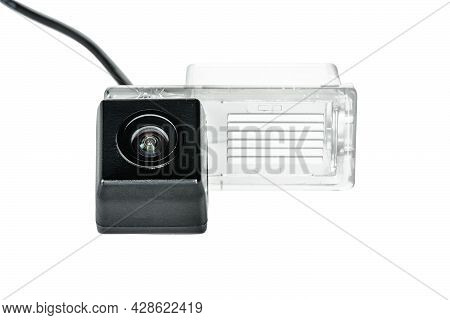 Car Rear View Camera With A Transparent Plafond On A White Background