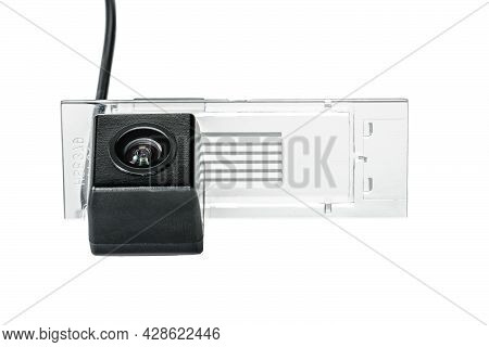 Car Rear View Camera With A Transparent Plafond On A White Background