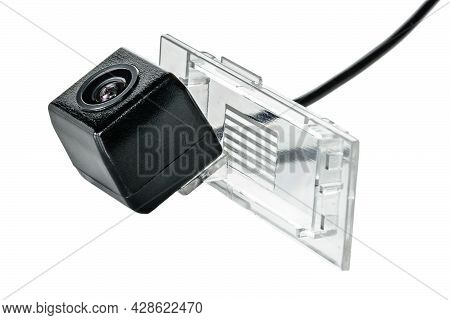 Car Rear View Camera With A Transparent Plafond On A White Background