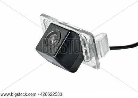 Car Rear View Camera With A Transparent Plafond On A White Background