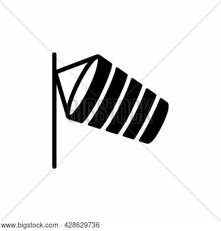 Windsocks Hanging At The Airport Runway Vector Glyph Icon. Meteorology Sign. Graph Symbol For Travel