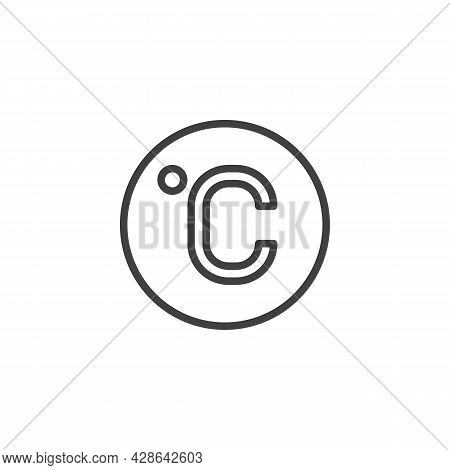 Celsius Degree Line Icon. Linear Style Sign For Mobile Concept And Web Design. Celsius Temperature O
