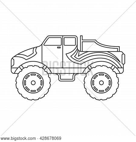 Monster Truck Vector Icon.outline Vector Icon Isolated On White Background Monster Truck.