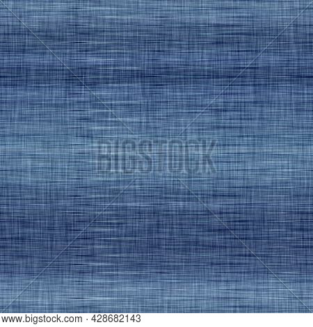 Classic Blue Woven Stripe Masculine Shirt Fabric Texture. Navy Space Dyed Marled Melange Background.