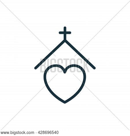 Homeless Shelter Line Icon. Volunteer House For Help Homelessness People Or Animal Linear Pictogram.