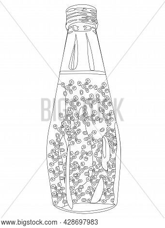 Doodle Style Drink Bottle. Vector Stock Illustration Isolated On White Background.