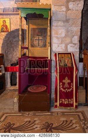 Jerusalem, Israel, July 17, 2021 : The Interior Of The Small Feodorovsky Monastery In Christian Quar