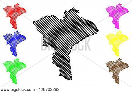 Catanzaro Province (italy, Italian Republic, Calabria Region) Map Vector Illustration, Scribble Sket