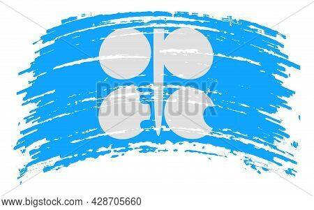 Opec Flag In Grunge Brush Stroke, Vector