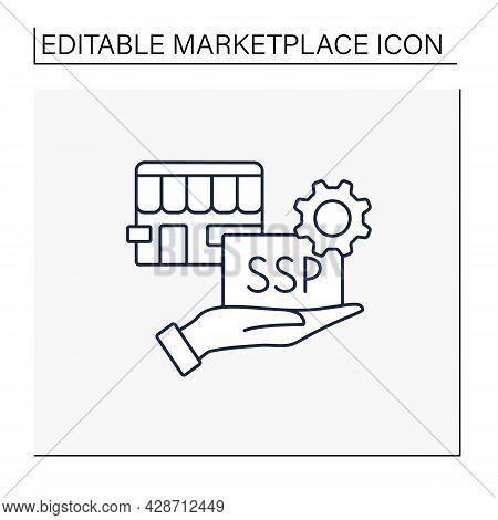 Supply Side Line Icon. Provides Product Or Service For Customers. Special Proposal Of Goods And Thin