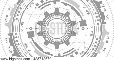 Technology White Background.hud Futuristic .technologies Of The Future.cogwheel Vector Illustration.