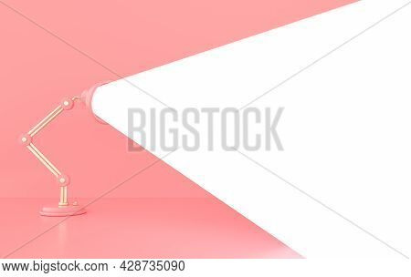 Advertising Poster With Lamp Light, 3d Render Illustration With Space For Text
