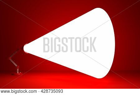 Advertising Poster With Lamp Light, 3d Render Illustration With Space For Text