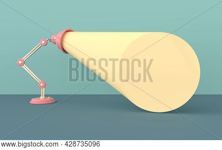 Advertising Poster With Lamp Light, 3d Render Illustration With Space For Text