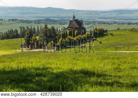 A Small Wooden Cemetery Church In Banska Wyzana In Podhale In Poland