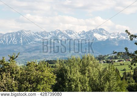 View Of The Tatra Mountains From Bansk Wyzna In A June Day