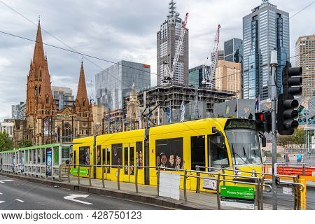 Melbourne, Victoria / Australia - 11/03/2019 Trams Are A Major Form Of Public Transport In Melbourne